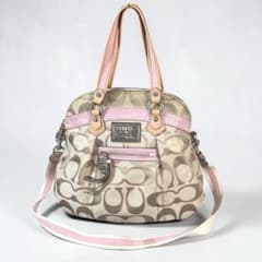 COACH Signature Poppy Hobo Bag Pink 2way - メルカリ
