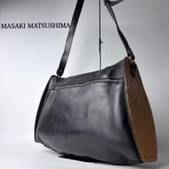 希少】マサキマツシマ MASAKI 変形 ショルダーレザー ブラック日本製