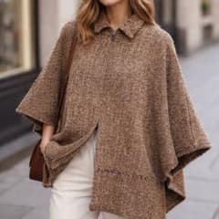 希少/モヘヤ/未使用級✨ルネ ポンチョ ツイード フルジップ 近年モデル