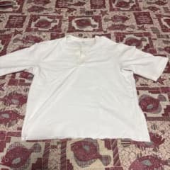 ヘンリーネック Tシャツ ホワイト メンズのサムネイル