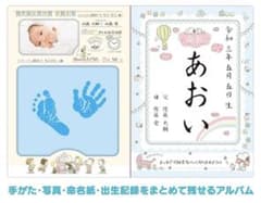 スヌーピー　命名書　命名紙　手形　足形　お七夜　出生記録のサムネイル
