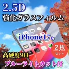 ☆ 블루 라이트 컷 첨부 ☆ iPhone17e 고경도 2.5D 강화 유리 필름 2 장