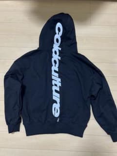 coldculture 黒 パーカー Sサイズ 縦ロゴ - メルカリ