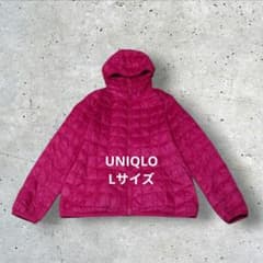 ​ユニクロ UNIQLO 中綿 ライトジャケット フード付 ピンク S