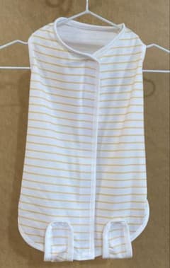術後服夏用！男女兼用！猫、犬兼用Lサイズ未使用品！白とオレンジストライプ柄のサムネイル