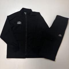 UMBRO デサント製 セットアップ ジャージ 黒 刺繍ロゴ L 黒〈317 