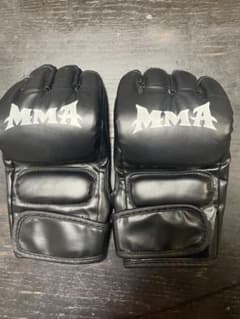 MMA Open Finger Gloves Black Karate Kickboxing Martial Arts