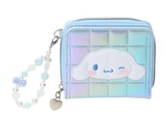 Sanrioシナモロール 二つ折り財布 パール調チャーム付き