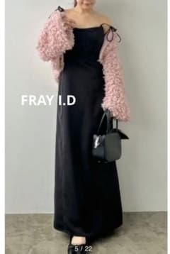 美品 FRAY I.D ビスチェデザイン サテンキャミワンピース 肩紐付