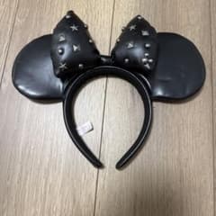 ミッキー耳カチューシャ 黒 スタッズ付きのサムネイル