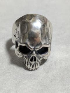 ♦新品♦《LINSION》シルバー925 頭蓋骨スカルリング バイカーリングのサムネイル