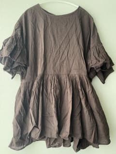 アメリカンホリック　ブラウン　ギンガムチェック　カットソー　M