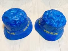 IKEA ハットセット フラクタ素材 ロゴ入り 帽子 青(渋谷店限定/単品購入可のサムネイル