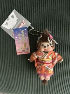 京都限定　女の子　ご当地モンチッチの携帯マスコットのサムネイル