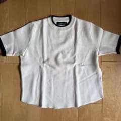 ZARA KNIT 半袖ニット ホワイト ブラックのサムネイル