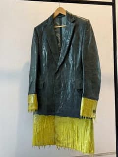 レザージャケット Leather Drip Rubber Long Jacket Leather Drip Rubber Long Jacket - メルカリ