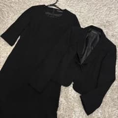 【美品】東京ソワール 大きいサイズ LILYBURN ジャケット ワンピース 黒