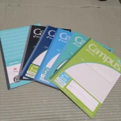 未使用です♪方眼罫５ミリノート５冊と英習罫１３段ノート１冊のセットのサムネイル