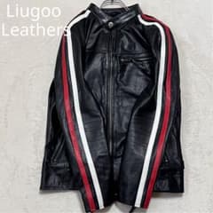 Liugoo Leathers パンチングレザー ジャケット バイクウェア 黒S 