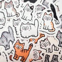 フレークシール【びっくりにゃんこ】オリジナルシールのサムネイル