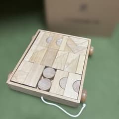 木製積み木セット キャスター付き　ブナ材無塗装のサムネイル