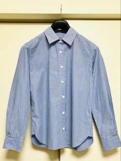 【無印良品】青と白のストライプ 長袖シャツ Sサイズのサムネイル