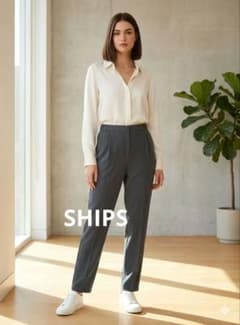 SHIPS シップス36　S　スラックス グレー ウエストゴム　アローズのサムネイル