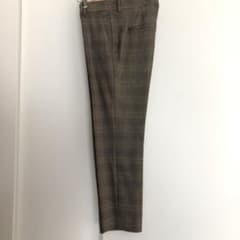 ZARA グレンチェック チノフィット アンクル丈 スラックス パンツ 38のサムネイル