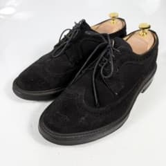 Tricker's トリッカーズ ウィングチップ（7）スエード 短靴 ブラック
