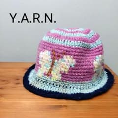 Y.A.R.N. ヤーン ハット バケットハット 帽子 手編み風 ピンク 水色