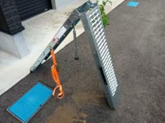 ラダーレール バイク 折り畳み スロープ トランポ 195cm 耐荷重500kgのサムネイル