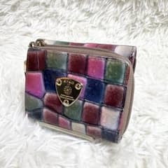 茱萸アタオ 三つ折り財布 ワルツ コンパクト L字ファスナー マルチカラー ATAO アタオ 三つ折り財布 ワルツ L字ファスナー マルチカラー