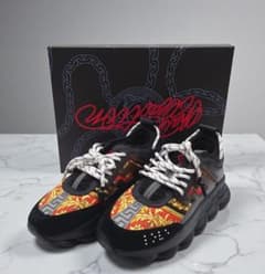 美品】VERSACE ヴェルサーチ チェーン スニーカー メデューサ グレカ 
