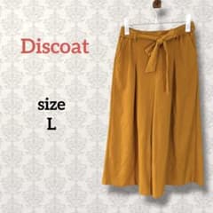 Discoat [L] Waist Ribbon Wide Pants - Feminine Casual Relaxed Fit
