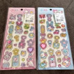 ぷくキラチャームステッカー　まじかるみゅーちゃんフワフワらびちゃんのサムネイル