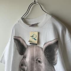 タグ付き未使用 ぶた Tシャツ M サイズ 半袖 STUDIO Q 90s - メルカリ