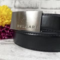 極美品✨ブルガリ ベルト スクエアバックル シルバー金具 黒 - メルカリ