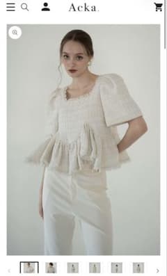 Acka. tweed peplum tops - メルカリ