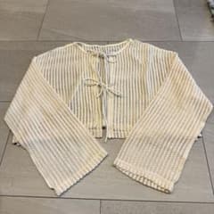 Kastane メッシュカーディガン アイボリー Sのサムネイル