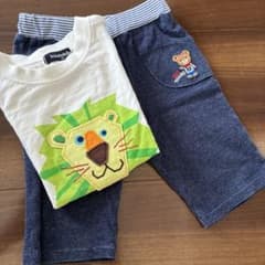 ⭐︎榊様専用⭐︎ミキハウス ハーフパンツ ネイビー クマ刺繍100cmのサムネイル
