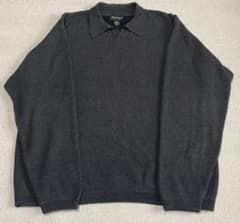 Eddie Bauer えり付き　ダークグレー コットンニット Eddie Bauer えり付き ダークグレー コットンニット - メルカリ