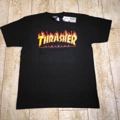 新品タグ付 THRASHER スラッシャー フレイムロゴTシャツ 【黒M】のサムネイル