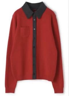 キャバン CABaN コットンカシミヤバイカラーポロカーディガン