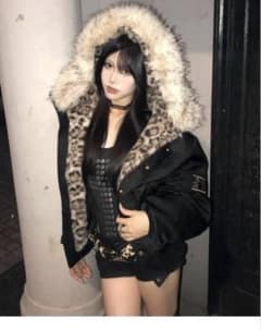 merry9 アウター ファー付き 裏起毛 長袖 ひょう柄 値下げ可能 