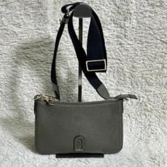 希少カラー FURLA フルラ アテナ ショルダーバッグ カーキ シボレザー 