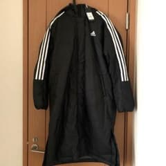 新品⭐︎ アディダス　ベンチコート 160 黒 ボアのサムネイル
