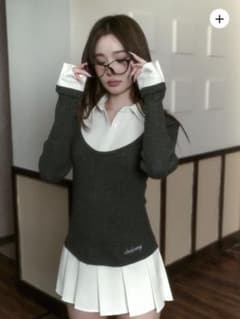 andwang Shirt pleated mini onepiece - メルカリ