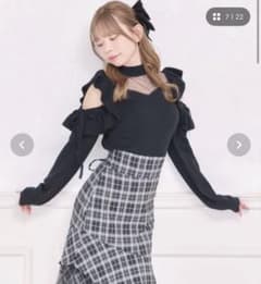 apres jour デコルテチュールニット ブラックのサムネイル