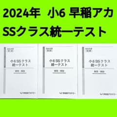 2024年 小6 SSクラス統一テスト 1回2回3回早稲アカ早稲田