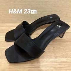 H&M 黒 オープントゥヒールサンダル 23センチのサムネイル